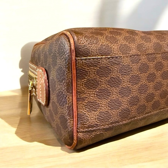 Celine Triomphe Macadam Rare Vintage Mini Boston EUC Approximately 7.5”x4” - Picture 8 of 14